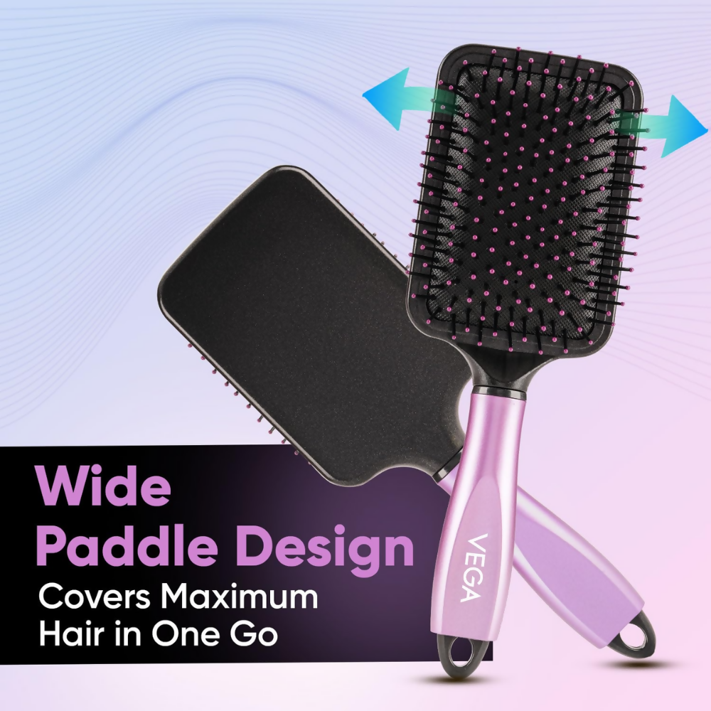Vega Paddle Hair Brush with Cleaning Comb - Dista