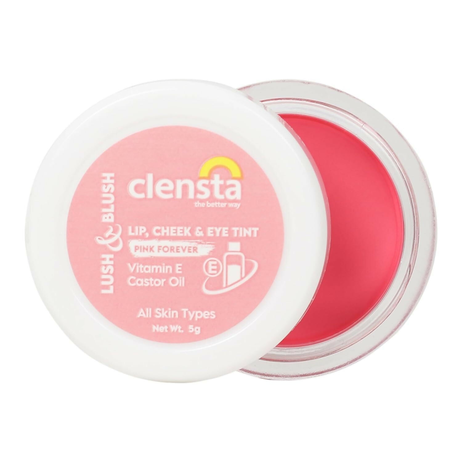 Clensta Lip Cheek Tint - Pink Forever, with Goodness of Vitamin E & Castor Oil - Distacart