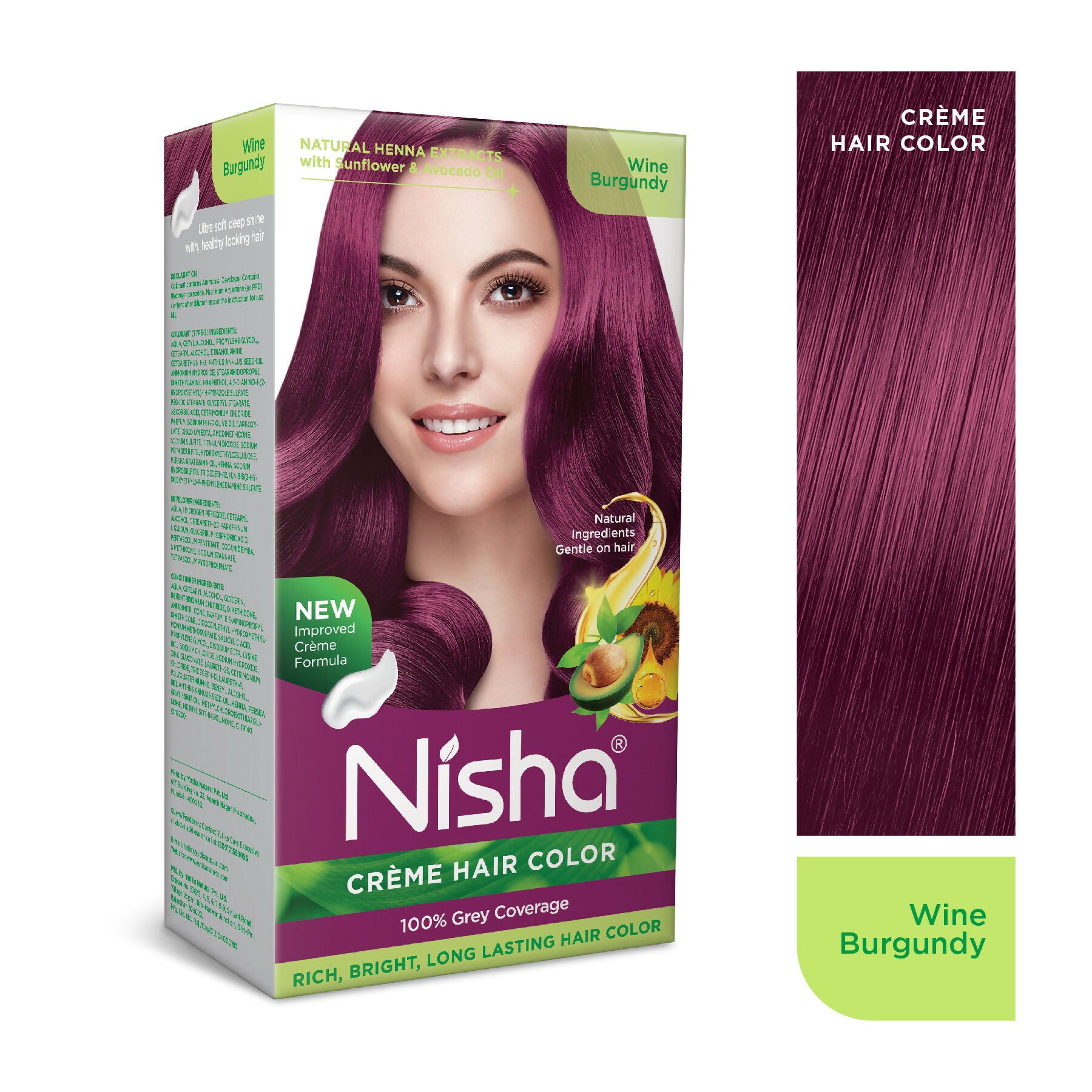 Nisha Creme Hair Color for Women - Wine Burgundy - Distacart