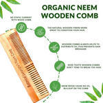 Thumbnail for Botanical Luxuriate 100% Pure Neem Wood Comb Dual Tooth With Soft Edges - Dista