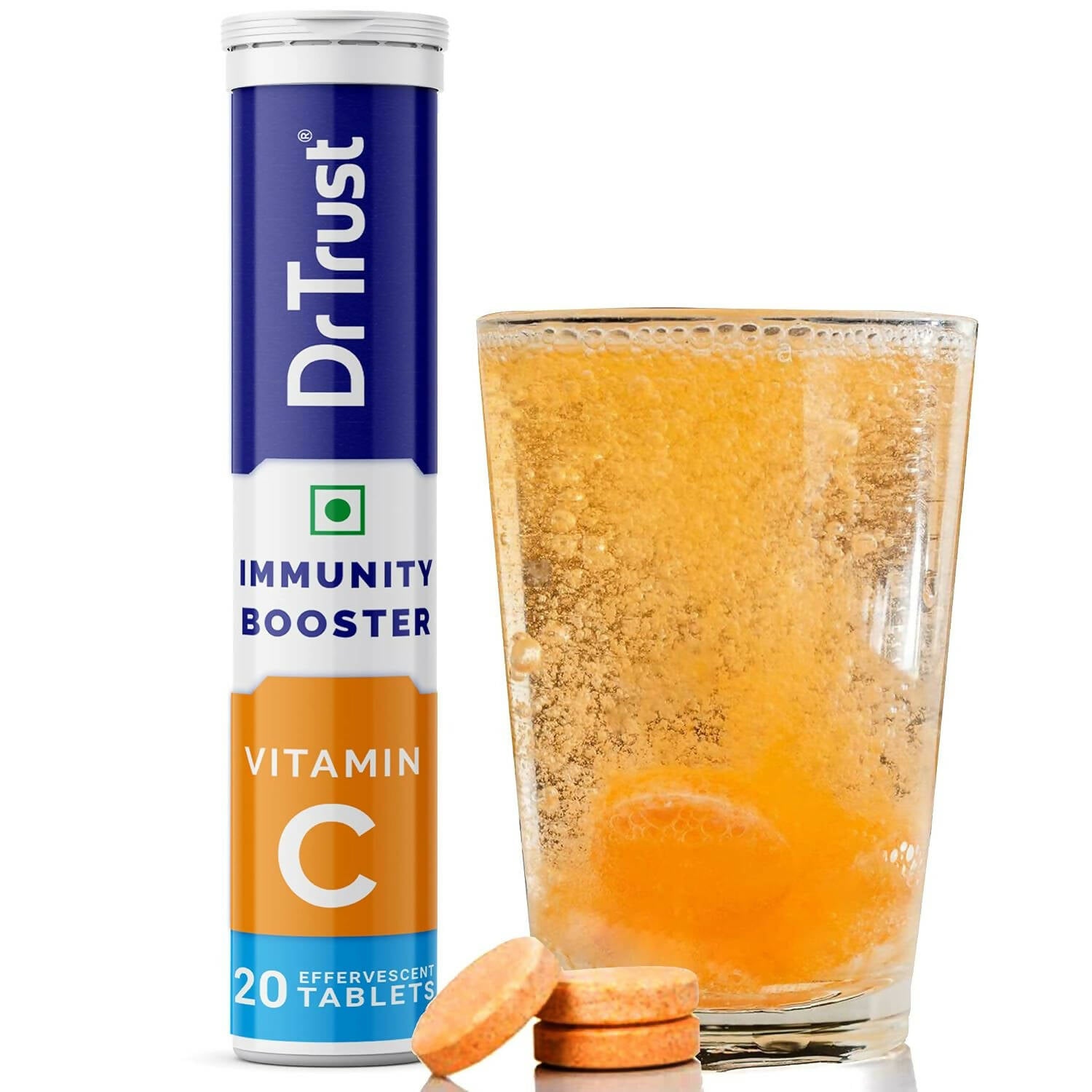 Dr Trust Vitamin C Effervescent Tablets - Orange Flavor - Distacart