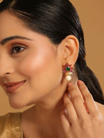Thumbnail for Nuyug 22K Gold-Plated Pearl Drop Floral Shaped Stud Earrings - Distacart