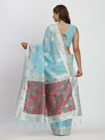 Thumbnail for Astita Linen Cotton Sky Blue Saree