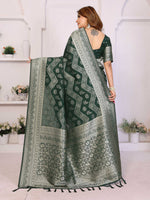 Thumbnail for Aastha Fashion Green Georgette Silk Leheriya With Elegant Zari Weaving Saree - Distacart