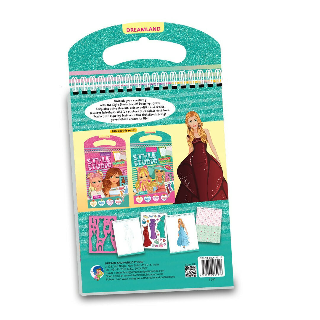 Dreamland Publications tyle Studio Fashion Sketch Activity Book 2 for Girls Age 4-8 years