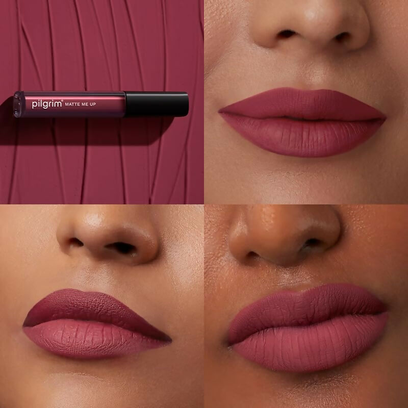Pilgrim Liquid Matte Lipstick with Hyaluronic Acid - Pink Kisses - Distacart