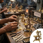 Thumbnail for Saudeep India Oxidized Metal Diya for Puja - Dista