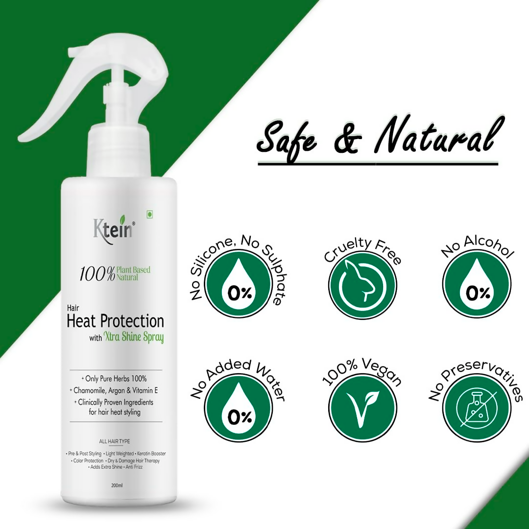 ktein 100% Plant Based Natural Hair Heat Protection with Xtra Shine Spray Hair Spray - Distacart