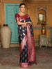 Shree Shyam Fashion Navy Blue Silk Saree - Distacart
