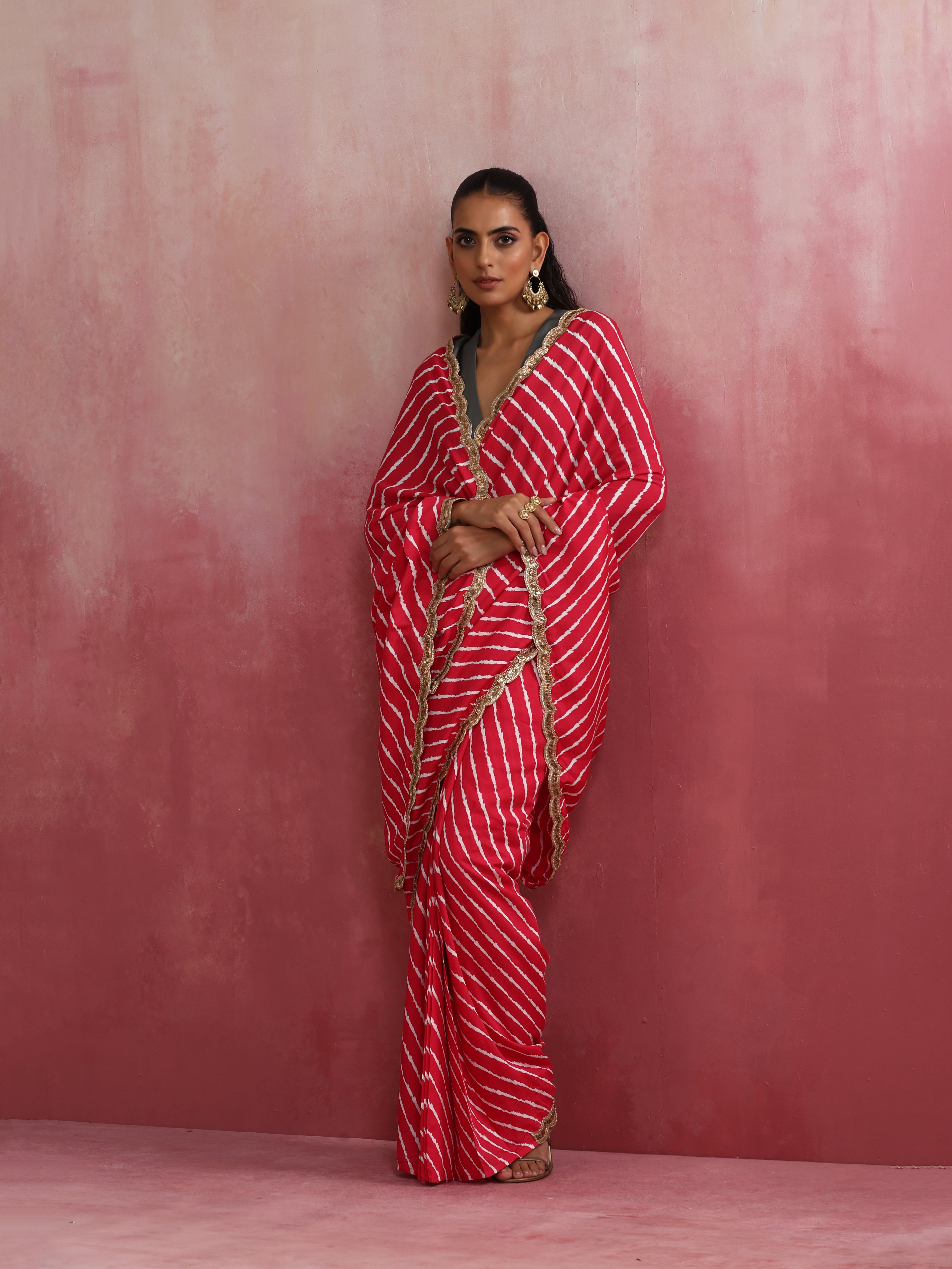 trueBrowns Pink Muslin Silk Saree - Distacart