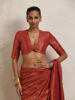 Thumbnail for trueBrowns Maroon Gold Metallic Blouse