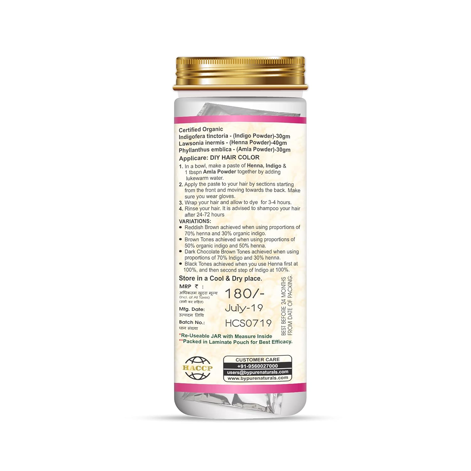 byPureNaturals Organic Hair Coloring Kit - Dista