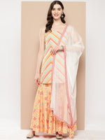 Thumbnail for Ahalyaa Women Printed Regular Gotta Patti Kurti with Sharara & With Dupatta - Distacart