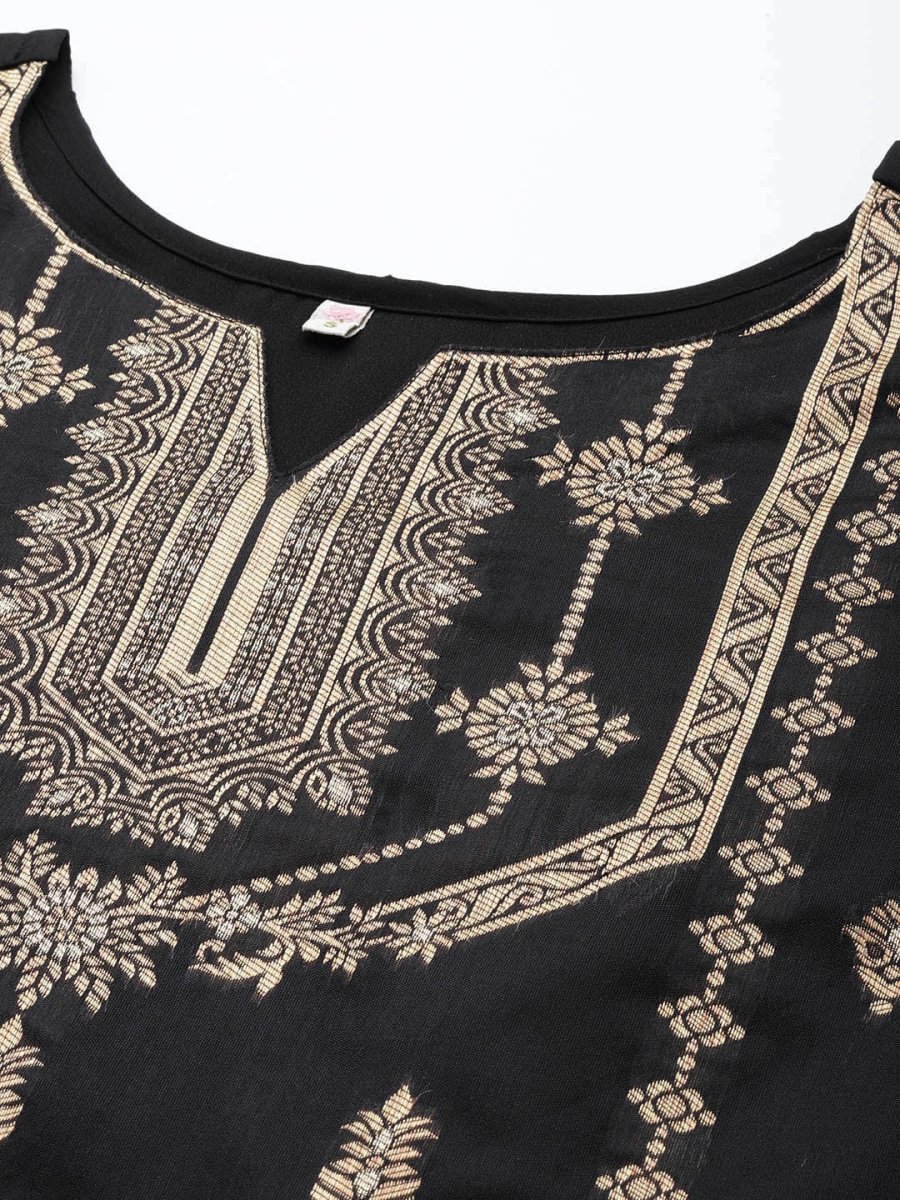 Ahalyaa Unstitched Black Dress Material - Distacart