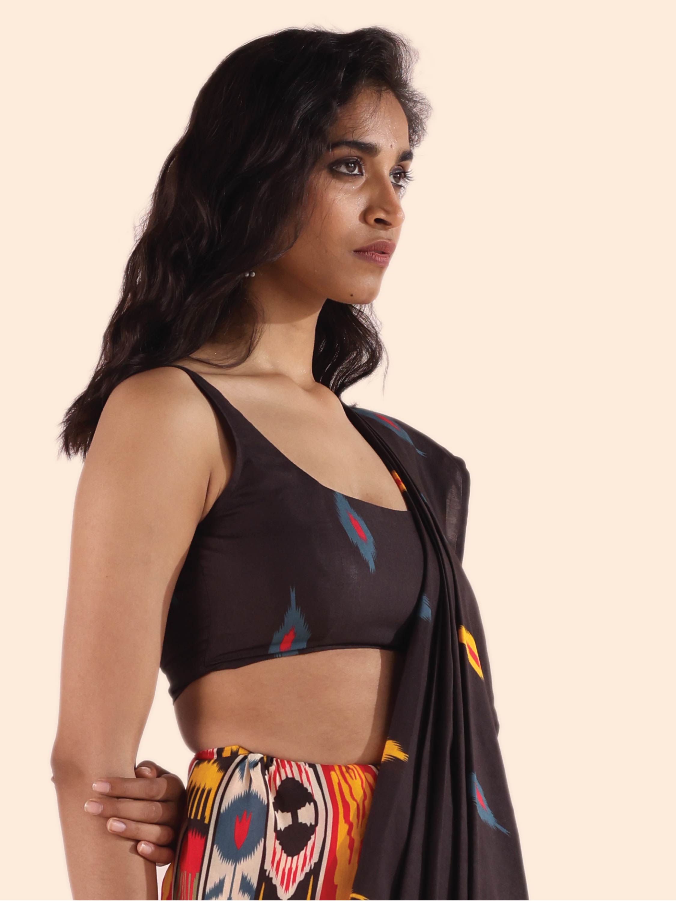 trueBrowns Cola Muslin Ikat Sleeveless Blouse - Distacart