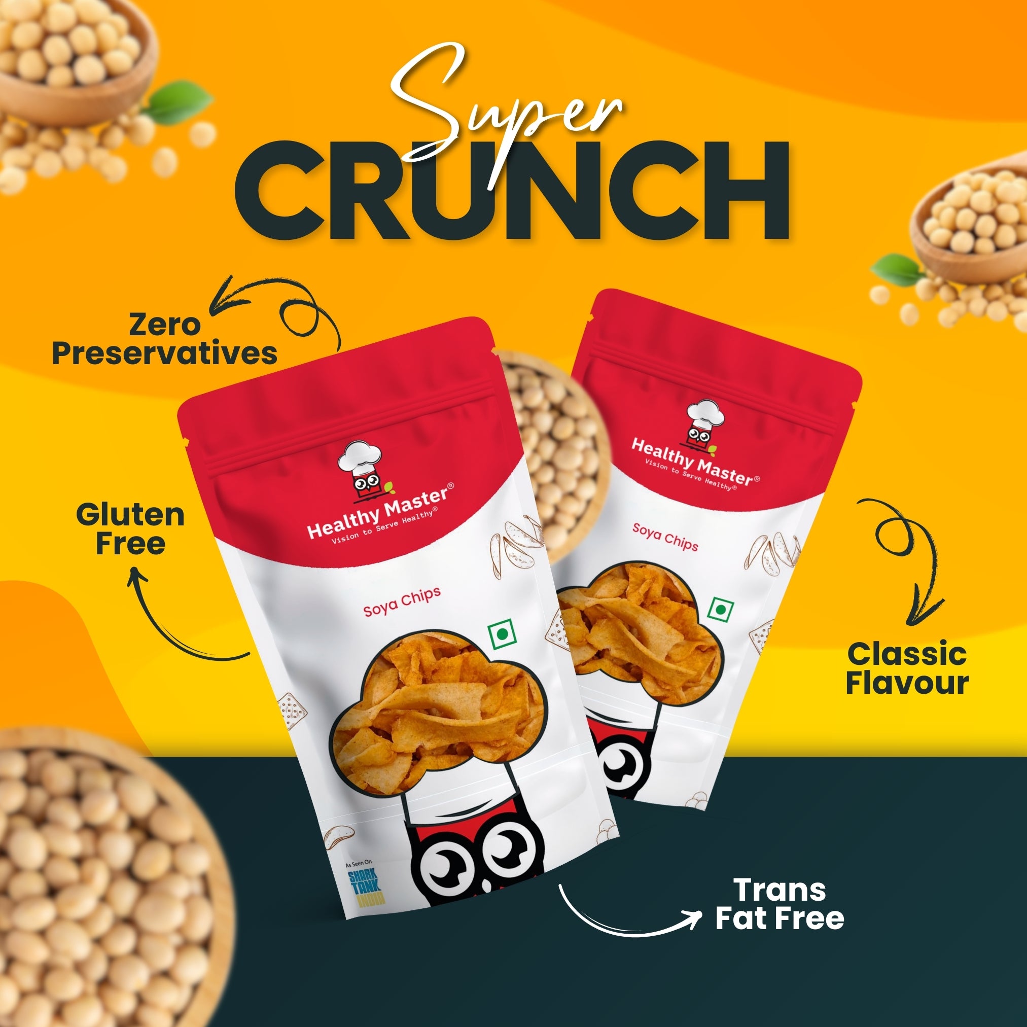 Healthy Master Light & Crispy Soya Chips - Distacart