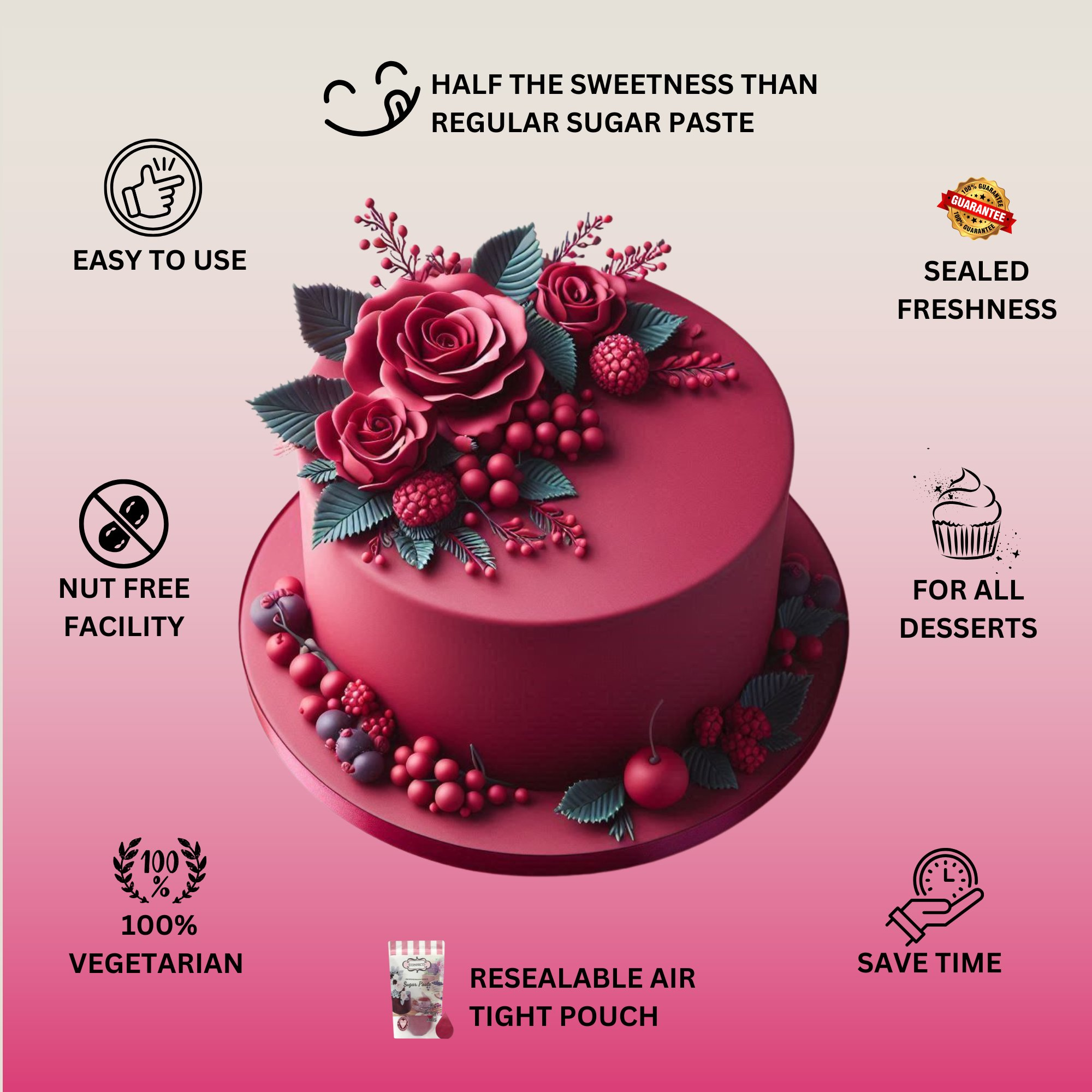 confect burgundy sugarpaste br b 1 kg b