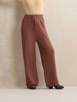 Thumbnail for trueBrowns Peach Woollen Flared Pants