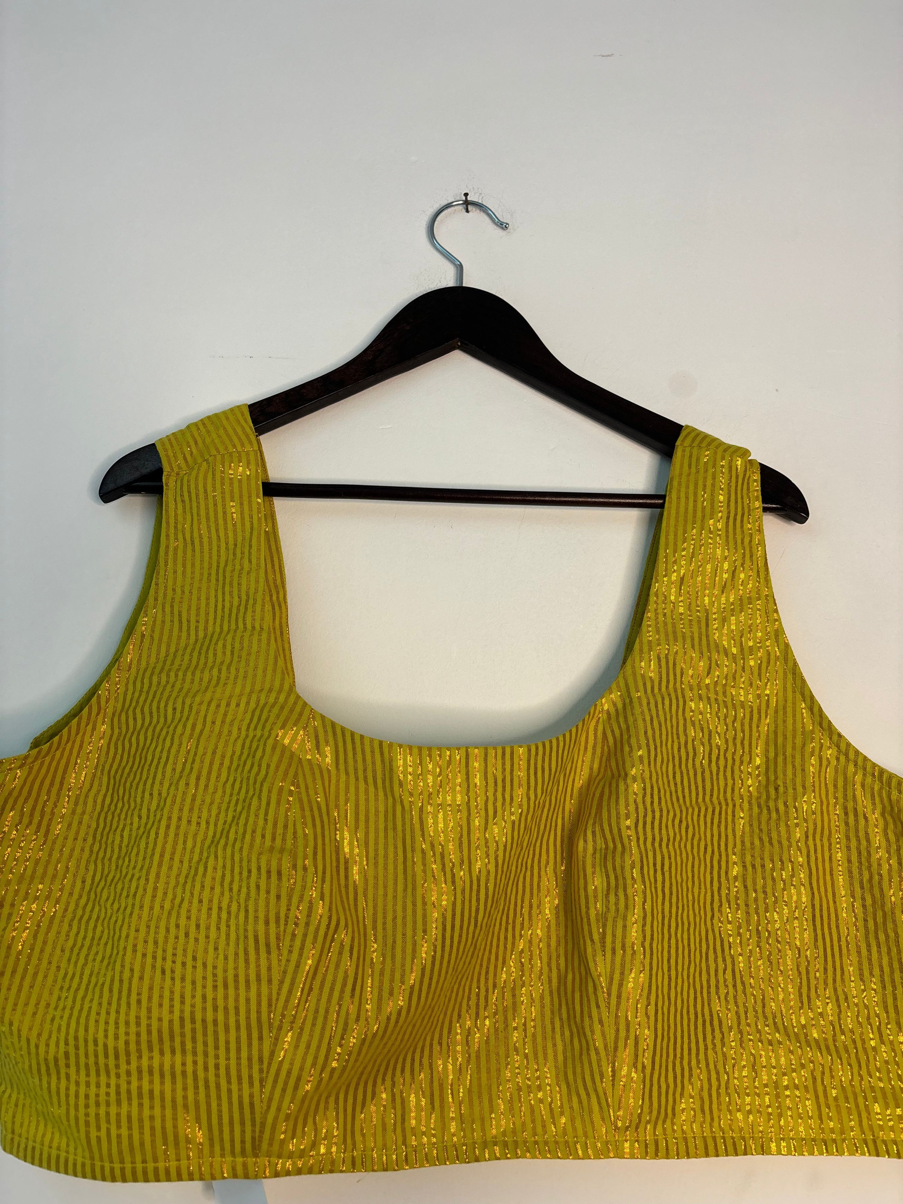 trueBrowns Lime Metallic Blouse - Distacart