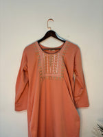 Thumbnail for trueBrowns Orange Straight Kurta Set