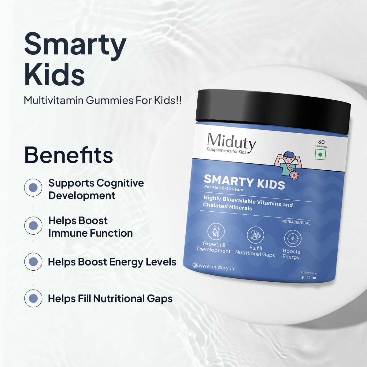 Miduty by Palak Notes Smarty Kids Multivitamin Gummies - Distacart