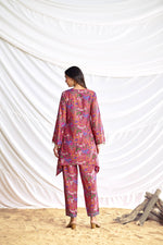 Thumbnail for BulBul Dharvi Chanderi Fuschia Co-Ord Set
