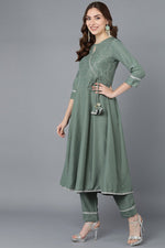 Thumbnail for Ahika Teal Poly Silk Embroidered Kurta Trousers With Dupatta