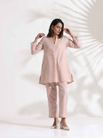 Thumbnail for trueBrowns Light Pink Slub Co-ord Set