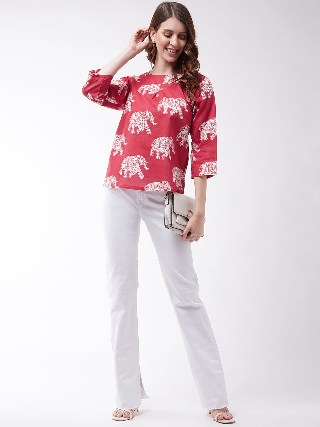 InWeave Red Elephant Top - Distacart