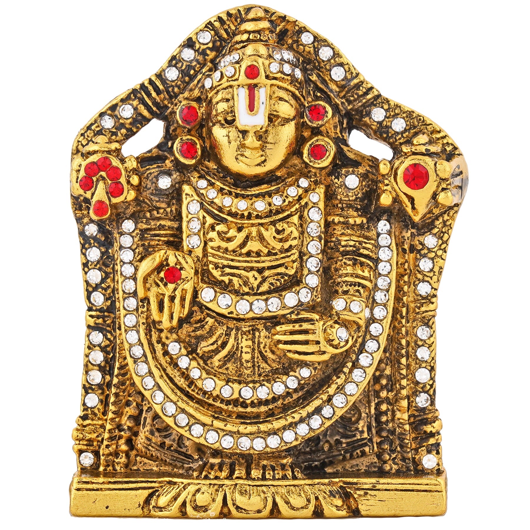 Estele Gold-Polished Lord Tirupati Balaji Idol Showpiece for Pooja Mandir/ Home Decorative - Distacart