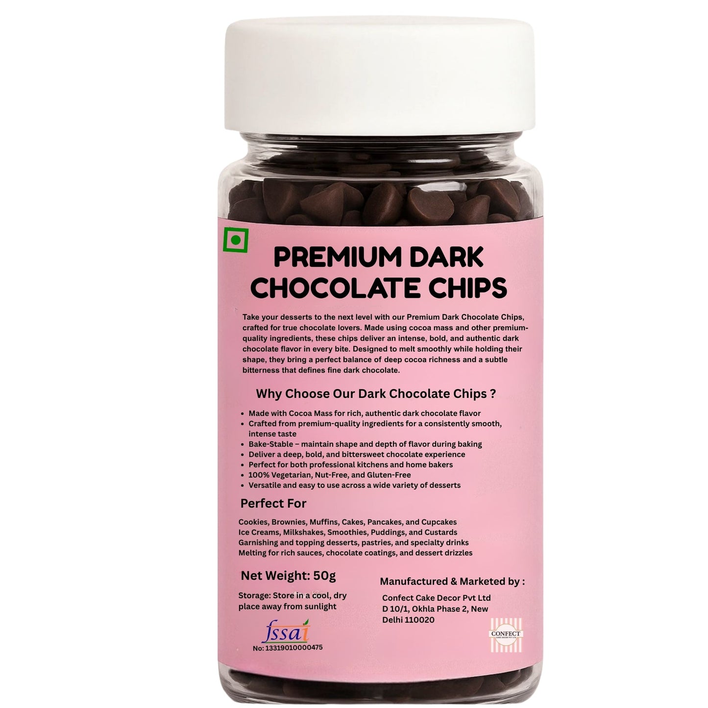 dark chocolate chips 100g
