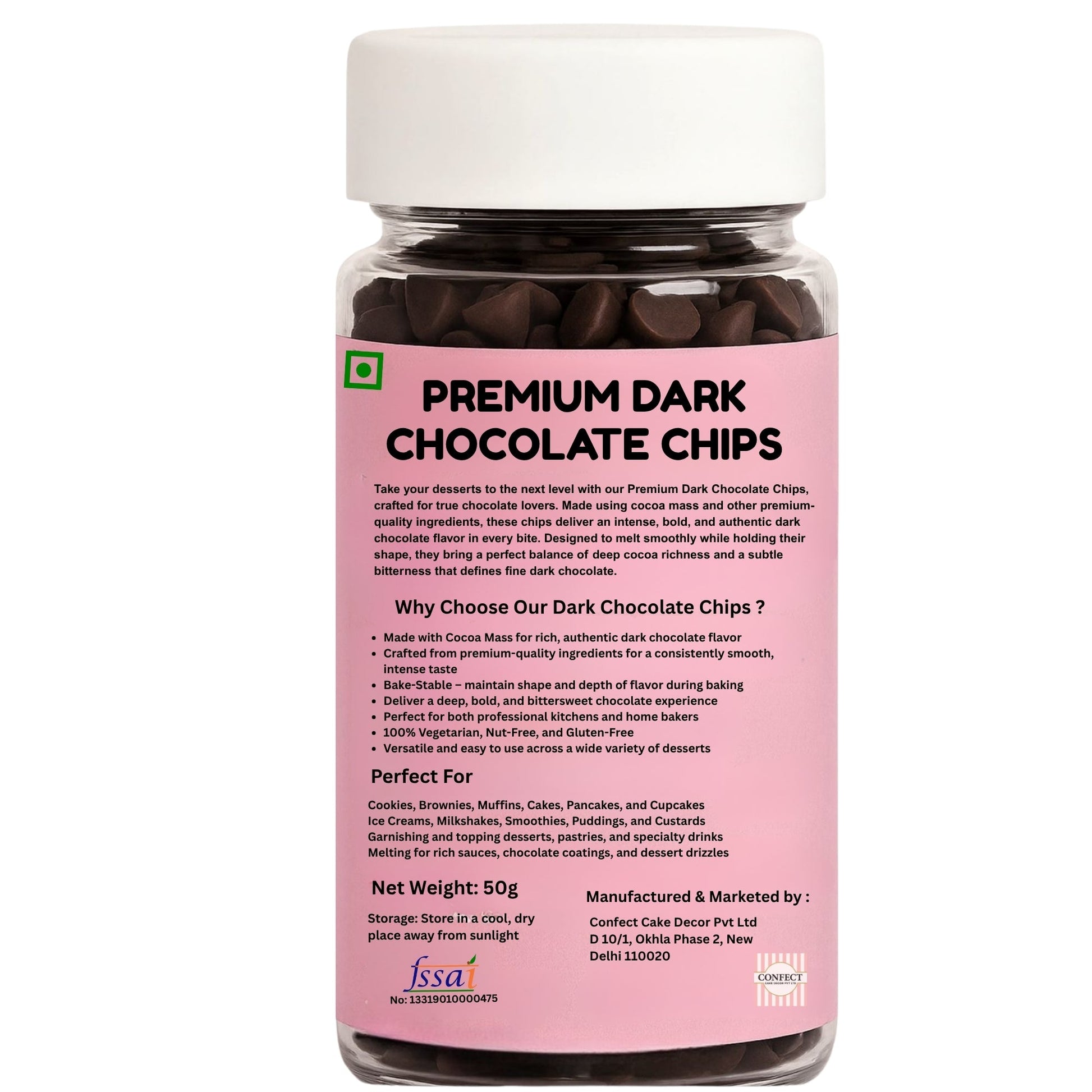 dark chocolate chips 100g