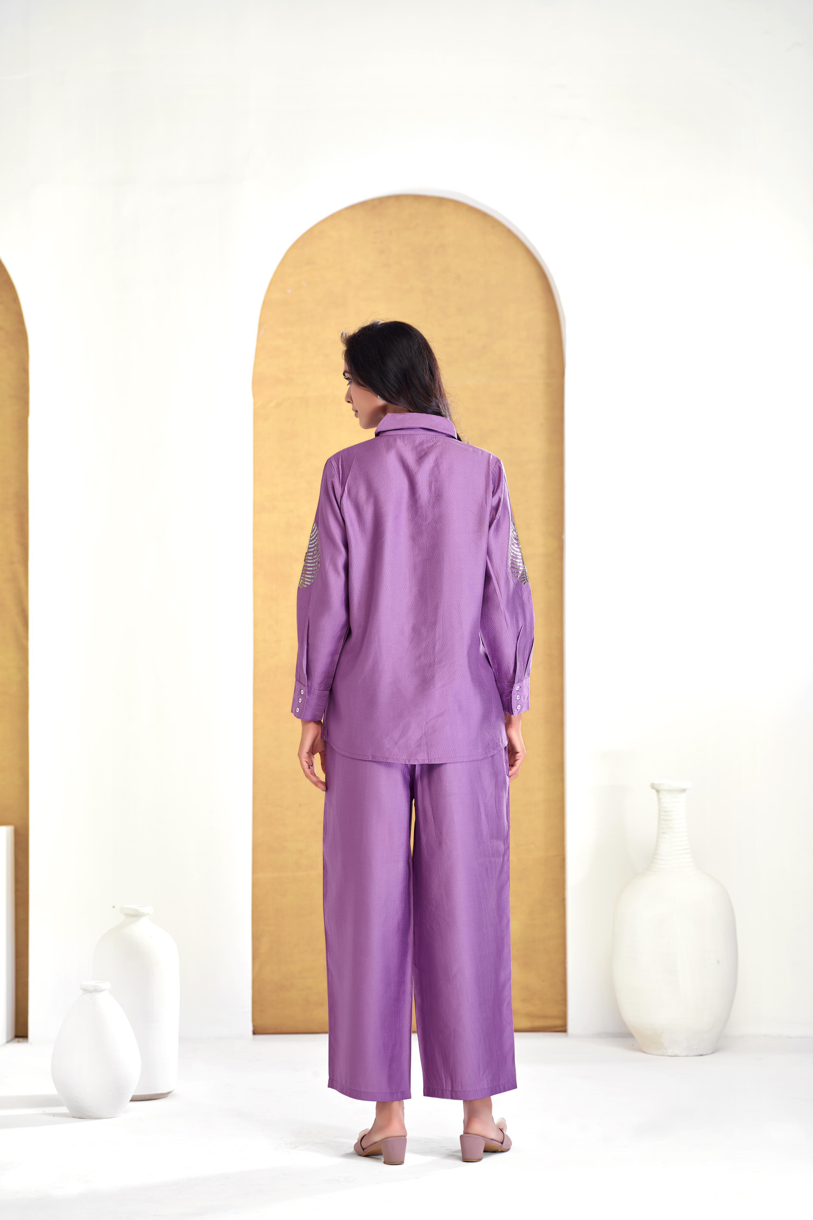 BulBul Saroj Purple Chanderi Co-Ord Set