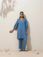 Thumbnail for trueBrowns Blue Viscose Co-ord Set