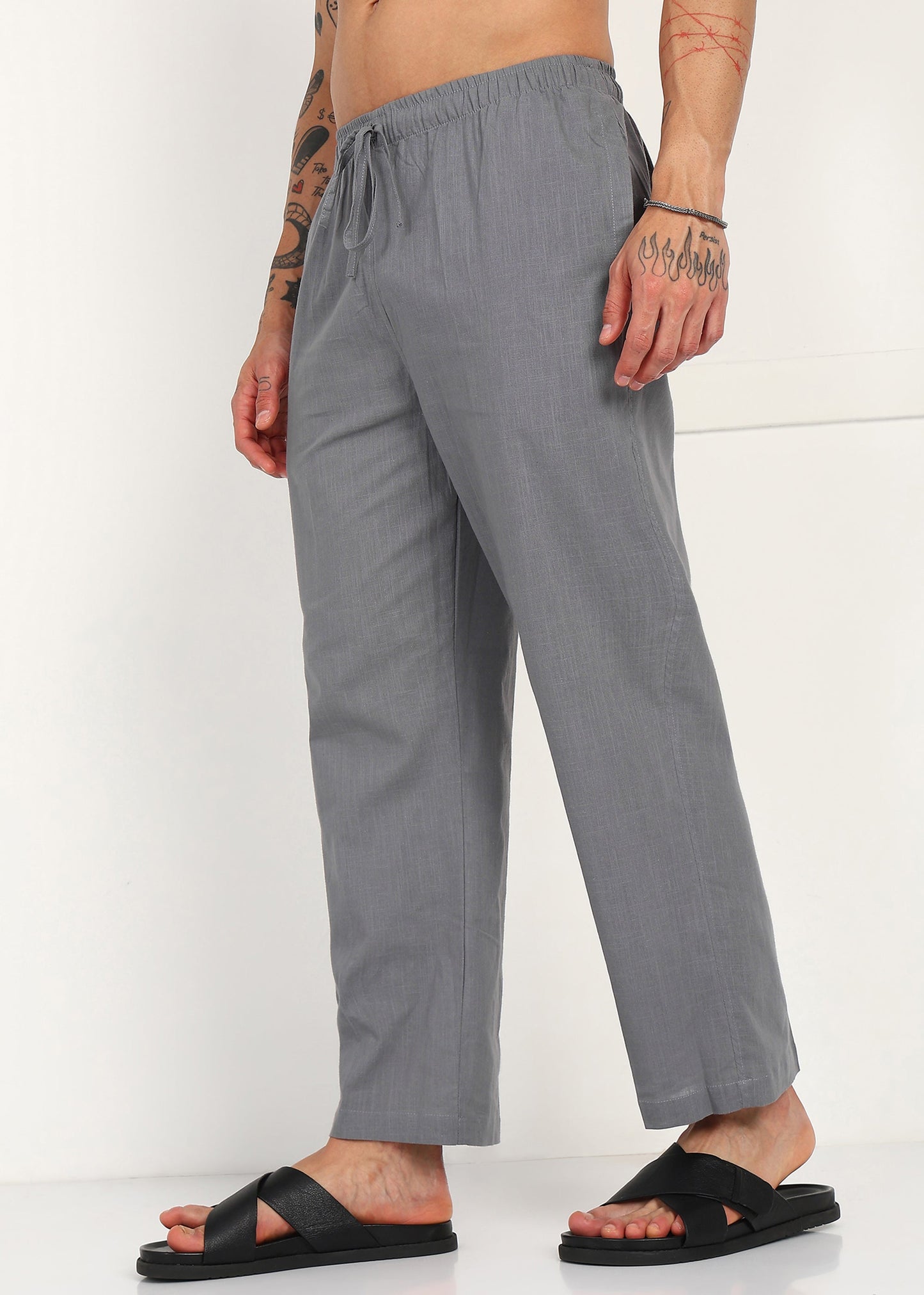 Fabmade Slate Grey Linen Pyjama - Distacart