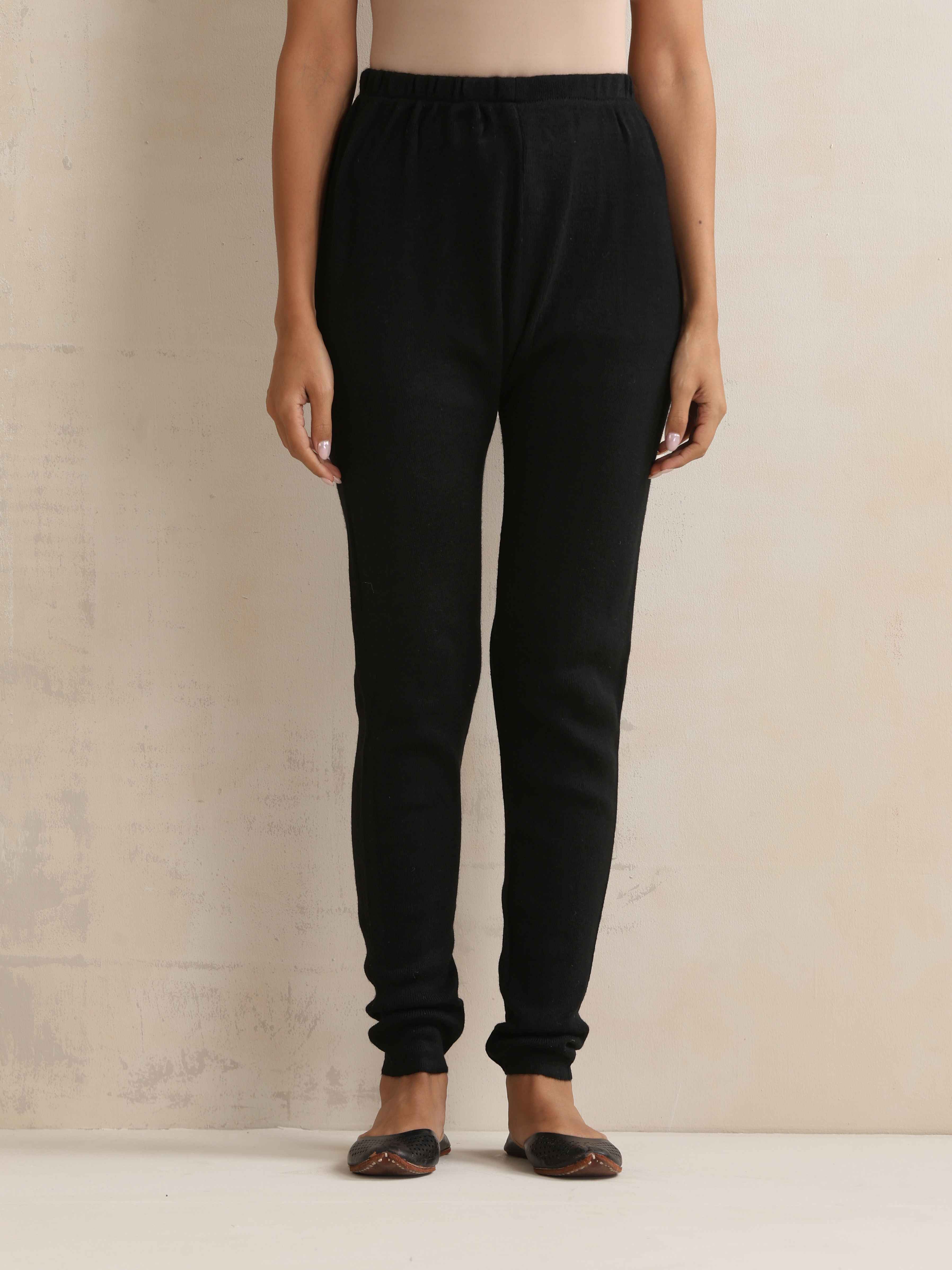 trueBrowns Black Woollen Leggings - Distacart