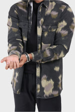 Thumbnail for Xkind Light Green Printed Denim Shacket