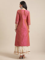 Thumbnail for Varanga Women Gota Patti Embroidered Dual Tone Dobby Kurta - Distacart