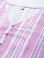 Thumbnail for Ahalyaa Plus Size Striped Tunic with Palazzos - Distacart