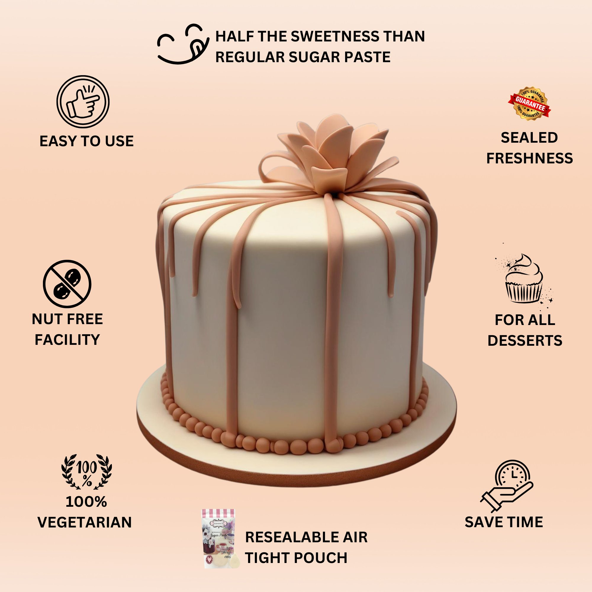 natural skin fondant edible sugarpaste 1kg