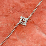 Thumbnail for trueBrowns 925 Sterling Silver Textured Om Silver Chain Rakhi - Distacart