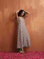 Thumbnail for trueBrowns Off White Print Flared Anarkali Kurta Set - Distacart