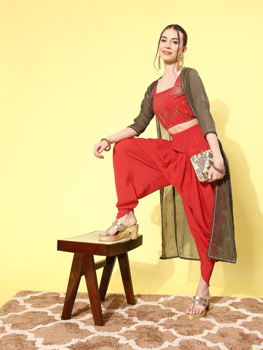 Ahalyaa Printed Co-Ords With Shrug - Distacart