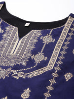 Thumbnail for Ahalyaa Unstitched Navy Blue Dress Material - Distacart