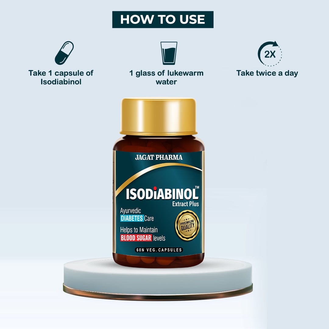 Jagat Pharma ISODIABINOL Capsules 100% Ayurvedic Diabetes Care 60 Caps
