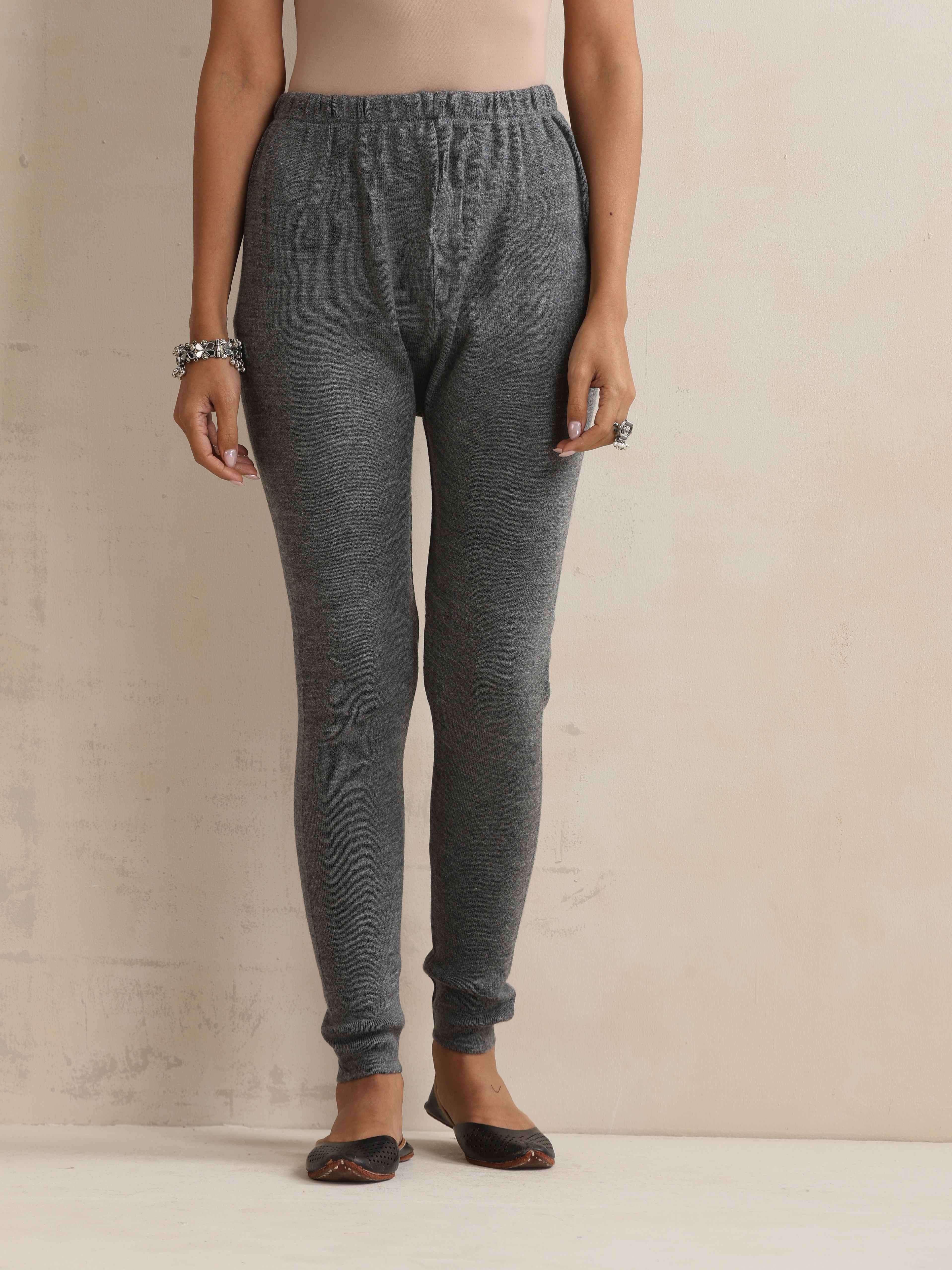 trueBrowns Grey Woollen Leggings - Distacart