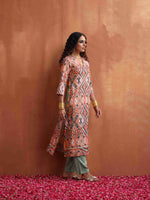 Thumbnail for trueBrowns Beige Abstract Print Kurta Set