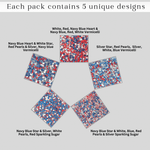 Thumbnail for confect edible patriotic sprinkles mix heart star sprinkles for cake cupcake decorations pack of 5 j4 03