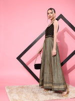Thumbnail for Ahalyaa Chevron Printed Maxi Ethnic Dress - Distacart