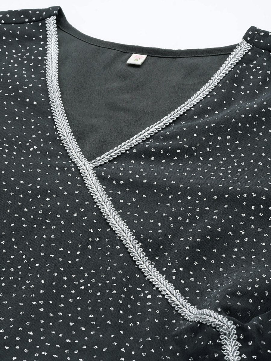 Ahalyaa Printed Angrakha Gotta Patti Kurta With Palazzos - Distacart